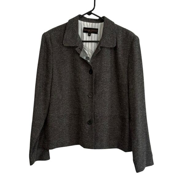 Donna Ricco NY Women's Black White Salt Pepper Button Up Blazer Size 12 NEW - Picture 2 of 10